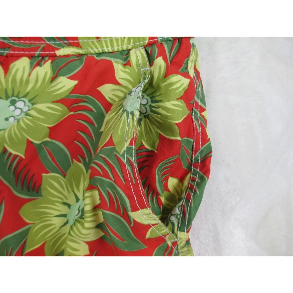 Tommy‎ Bahama Swim Trunks Mens Small Orange Floral Board Shorts Bathing Suit